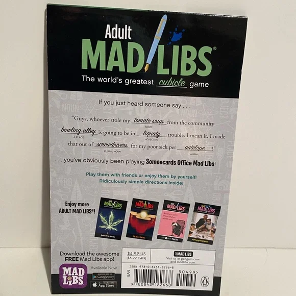 Adult Mad Libs Worlds greatest cubicle game - Picture 2 of 4